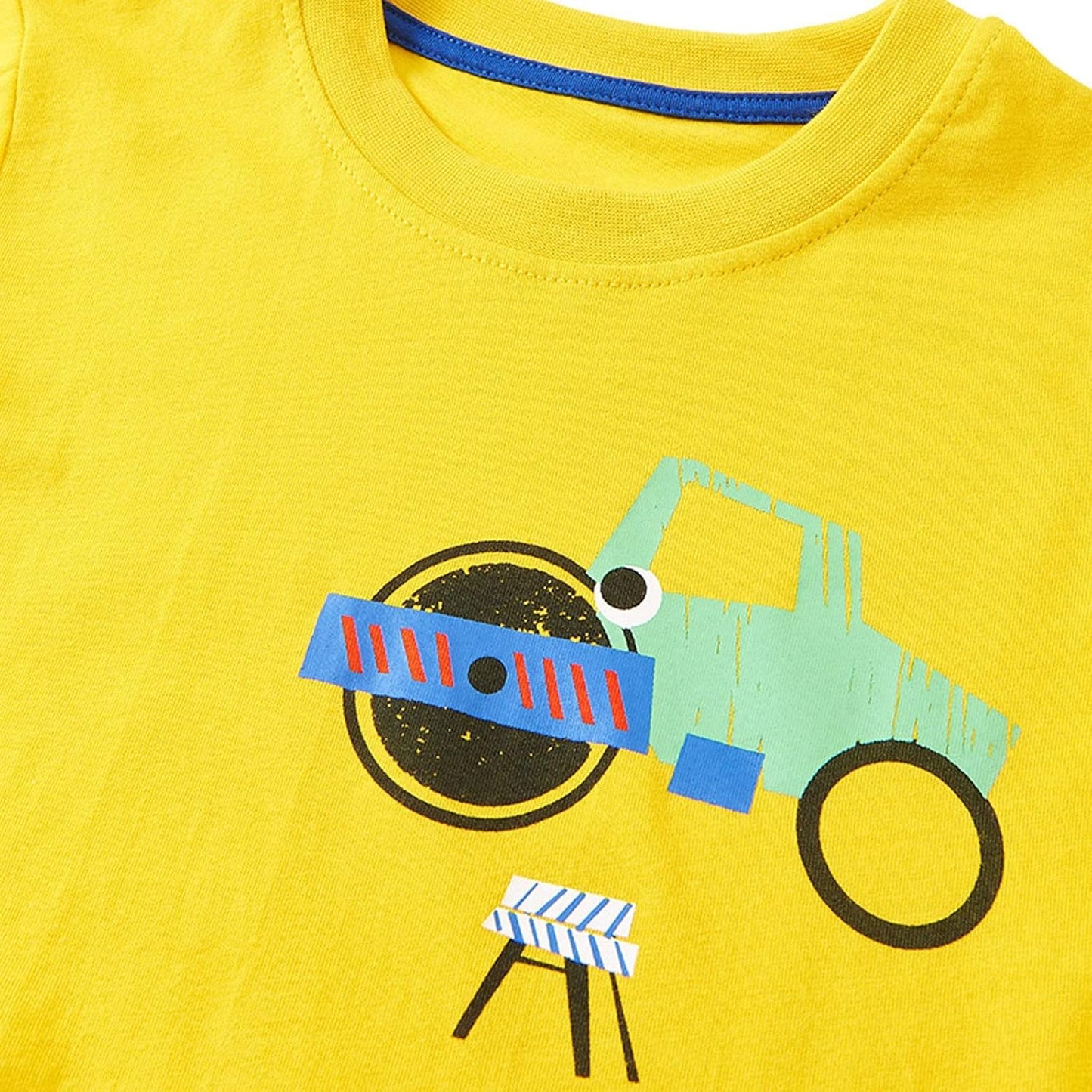 Cute Children Clothes Set 1 to 7 Years Summer Boy'S Short Sleeve Shorts Car Pattern Two Piece (Yellow, 5-6 Years)