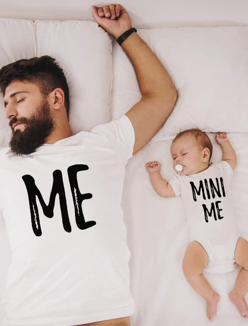 Me & Mini Me Fathers Day Dad and Baby Matching Outfits Gifts for New Dads Daddy and Son Daughter Shirts Set