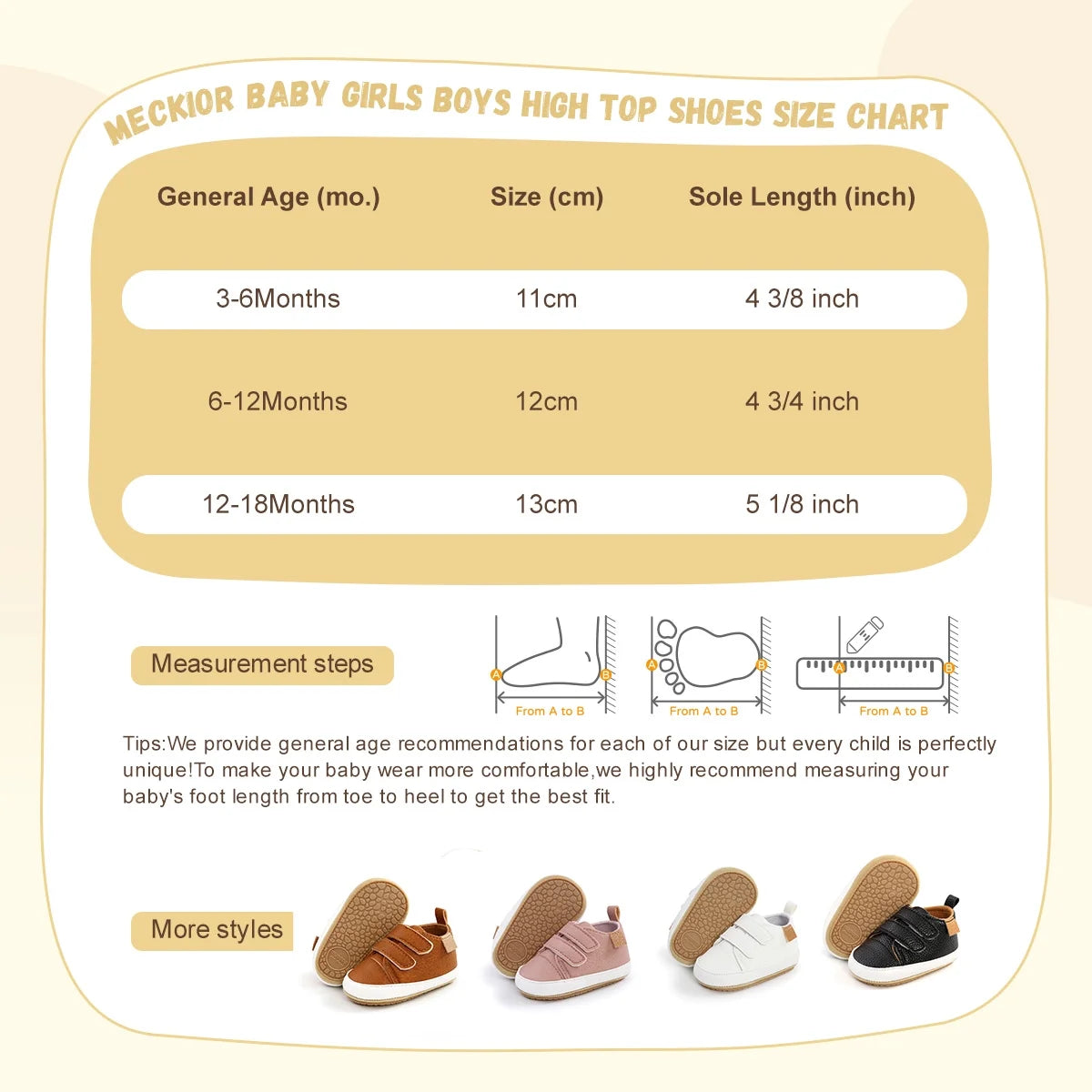 Baby Boys Girls Shoes High-Top Ankle Sneakers Toddler Soft Rubber Sole Infant Crib Shoes 0-18 Months