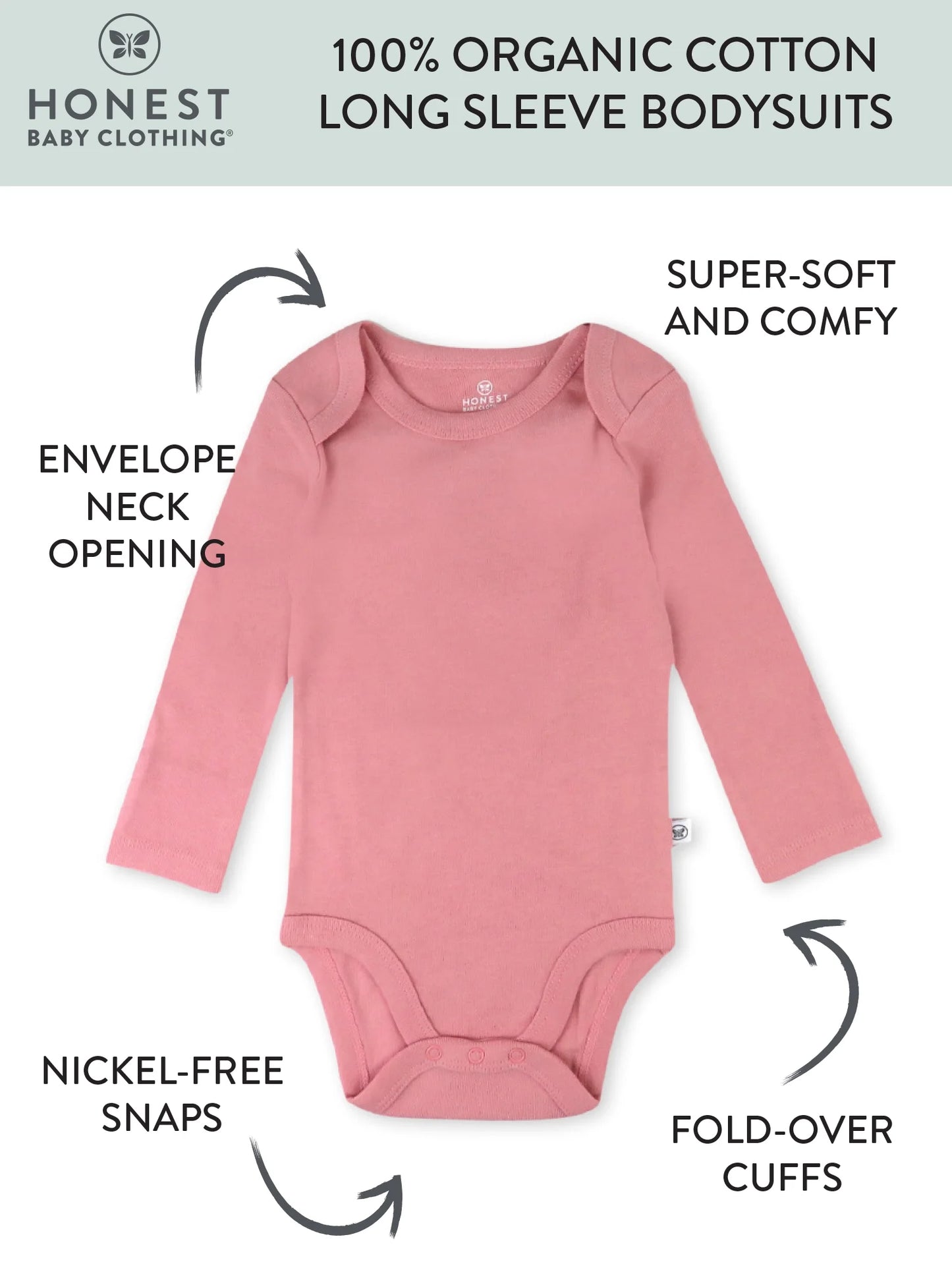 Baby Boy or Girl Gender Neutral Organic Cotton Long Sleeve Bodysuits, 8 Pack (Newborn-24 Months)