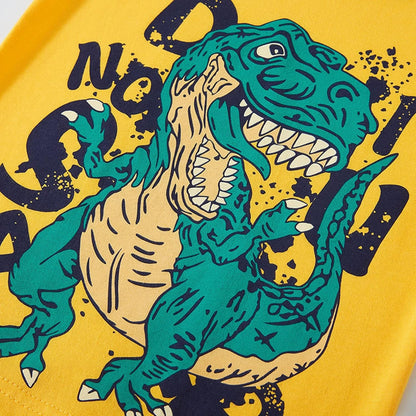 Cute Kids Clothes Set for Toddler Kids Baby Boys Summer Cartoon Cool Dinosaur Short Sleeve Crewneck (White, 9-10 Years)