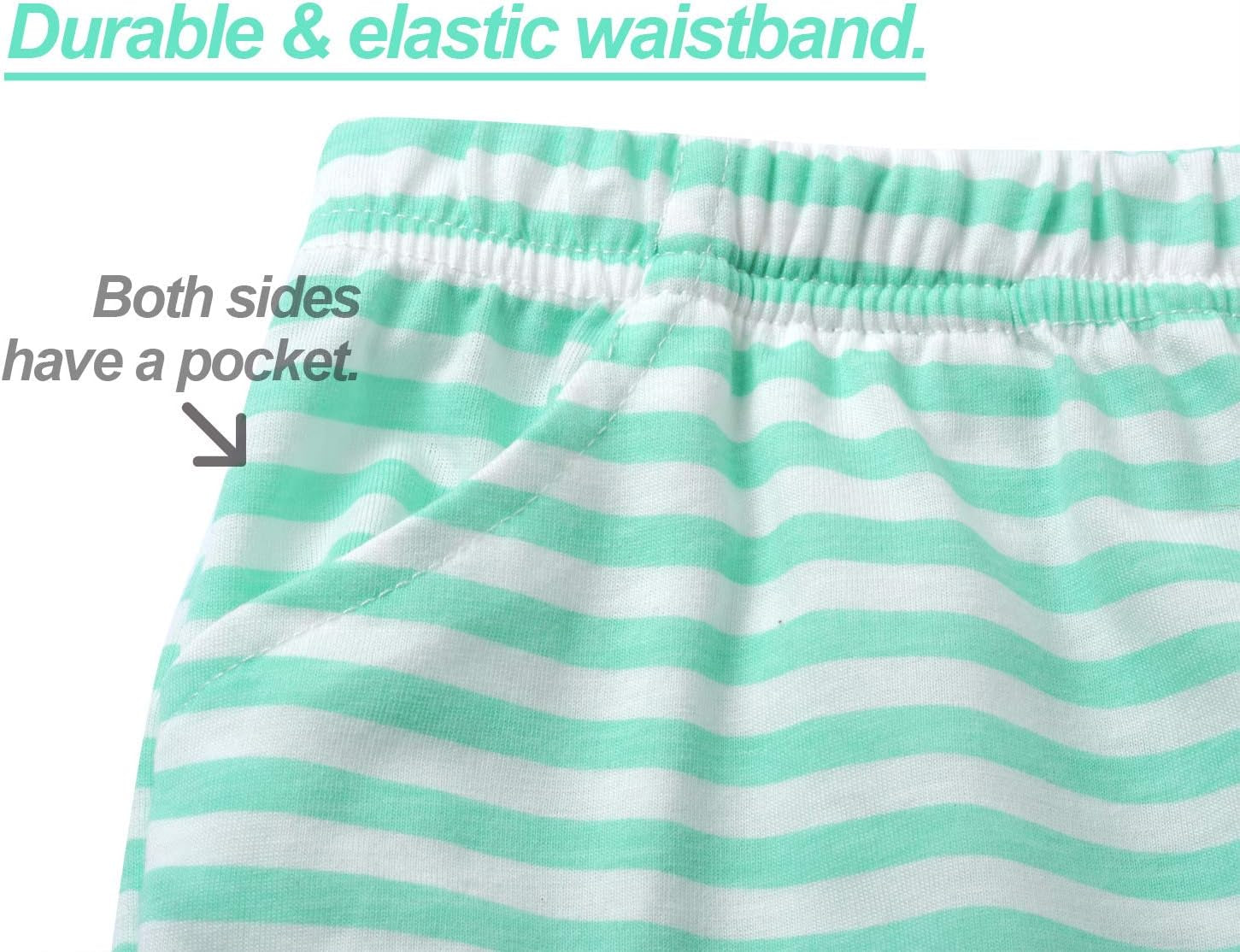Summer Pajamas for Girls – Stripe & Glittering Heart PJS Pal Cute Jammies Set Big Kids Size 4T-18