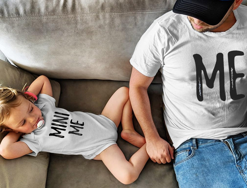 Me & Mini Me Fathers Day Dad and Baby Matching Outfits Gifts for New Dads Daddy and Son Daughter Shirts Set