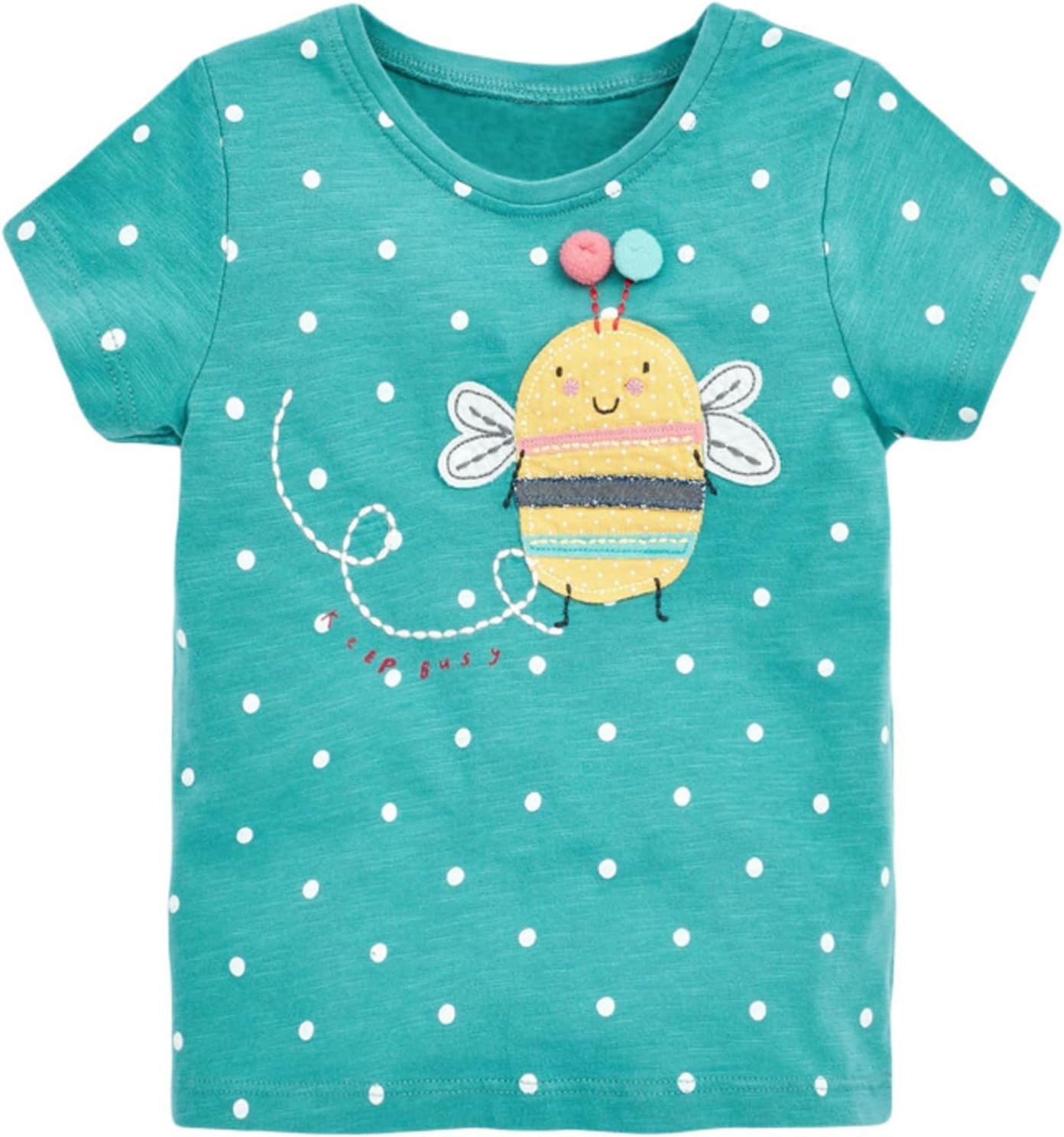 Girls' Tees Ruffle Short Sleeve T-Shirt Cotton Casual Graphic Summer Crewneck Tunic Tops