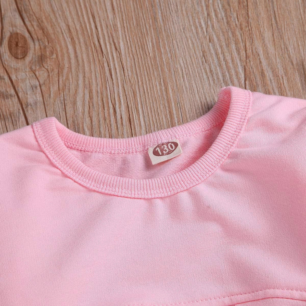 Toddler Girls Clothes Winter Warm Long Sleeve Tops Long Pants Suit Kids Soft Cotton 2Pcs Set