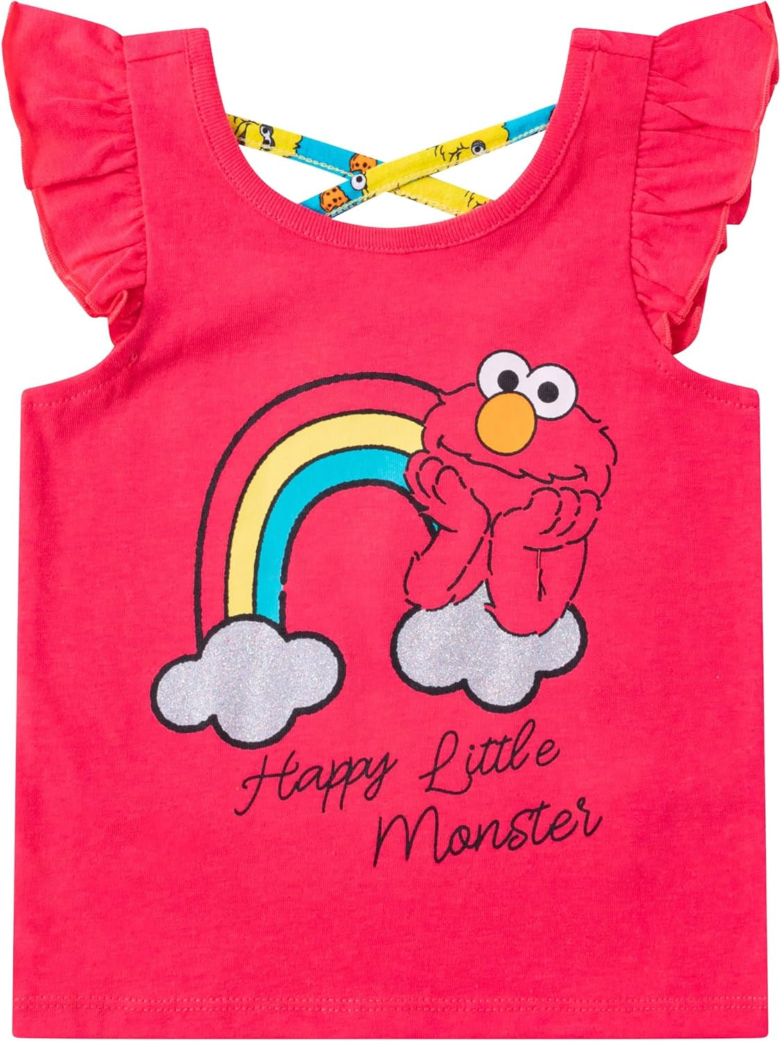 Elmo or Cookie Monster Girls’ T-Shirt, Tank Top and Short Set for Infant and Toddler