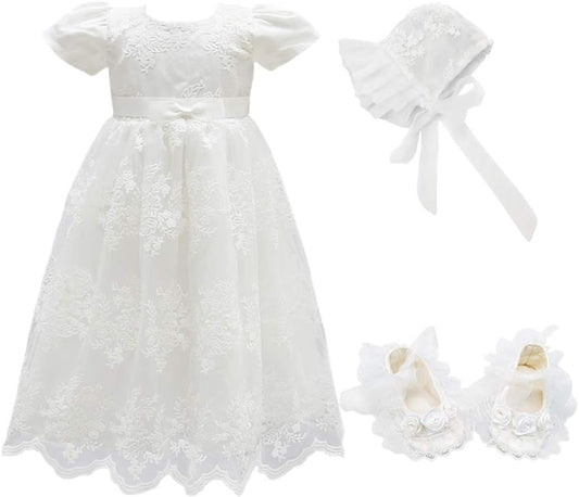Baby Girls Flower Christening Baptism Dress Formal Party Special Occasion Dresses for Toddler