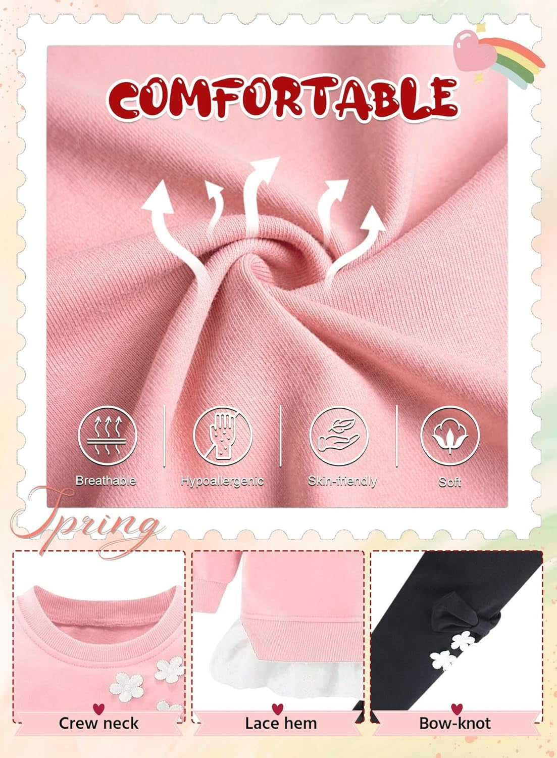 Adorable Cute Toddler Baby Girl Clothing 2Pcs Outfits