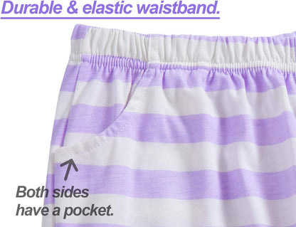 Pajamas for Girls Size 6-16 Pants & Long Sleeve Jammies Glitter Heart & Stripe Tween/Teens Fall Cloths Set