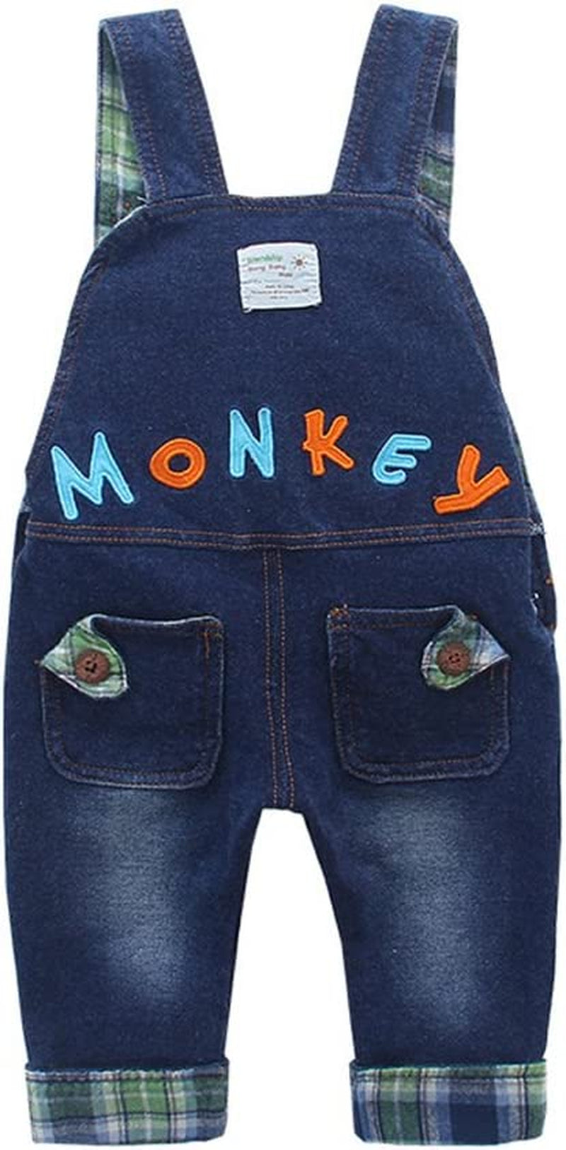 Baby Boy Girl Jean Overalls,Toddler Denim 3D Monkey Dungarees Pants