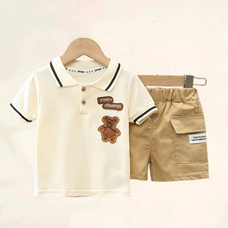 Baby Boy Clothes Set T-Shirt+Shorts Kids Boy Summer Clothing Set Cute Cartoon Baby Boy Outfit Set Infant Toddler Tee Shirt Pants