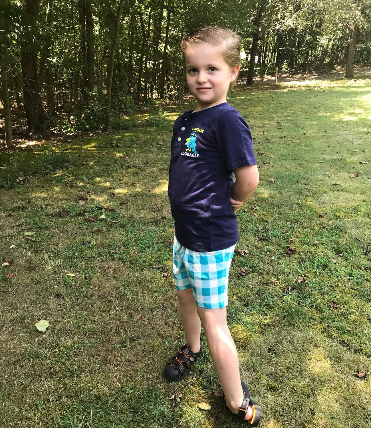 Toddler Boys Cotton Clothing Sets Short Sleeve Tee and Shorts