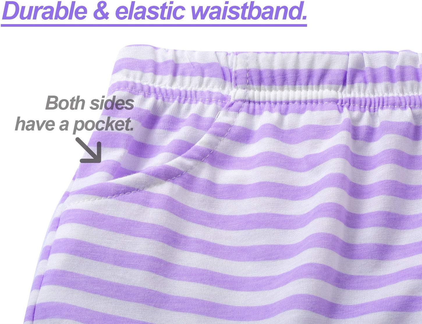 Summer Pajamas for Girls – Stripe & Glittering Heart PJS Pal Cute Jammies Set Big Kids Size 4T-18