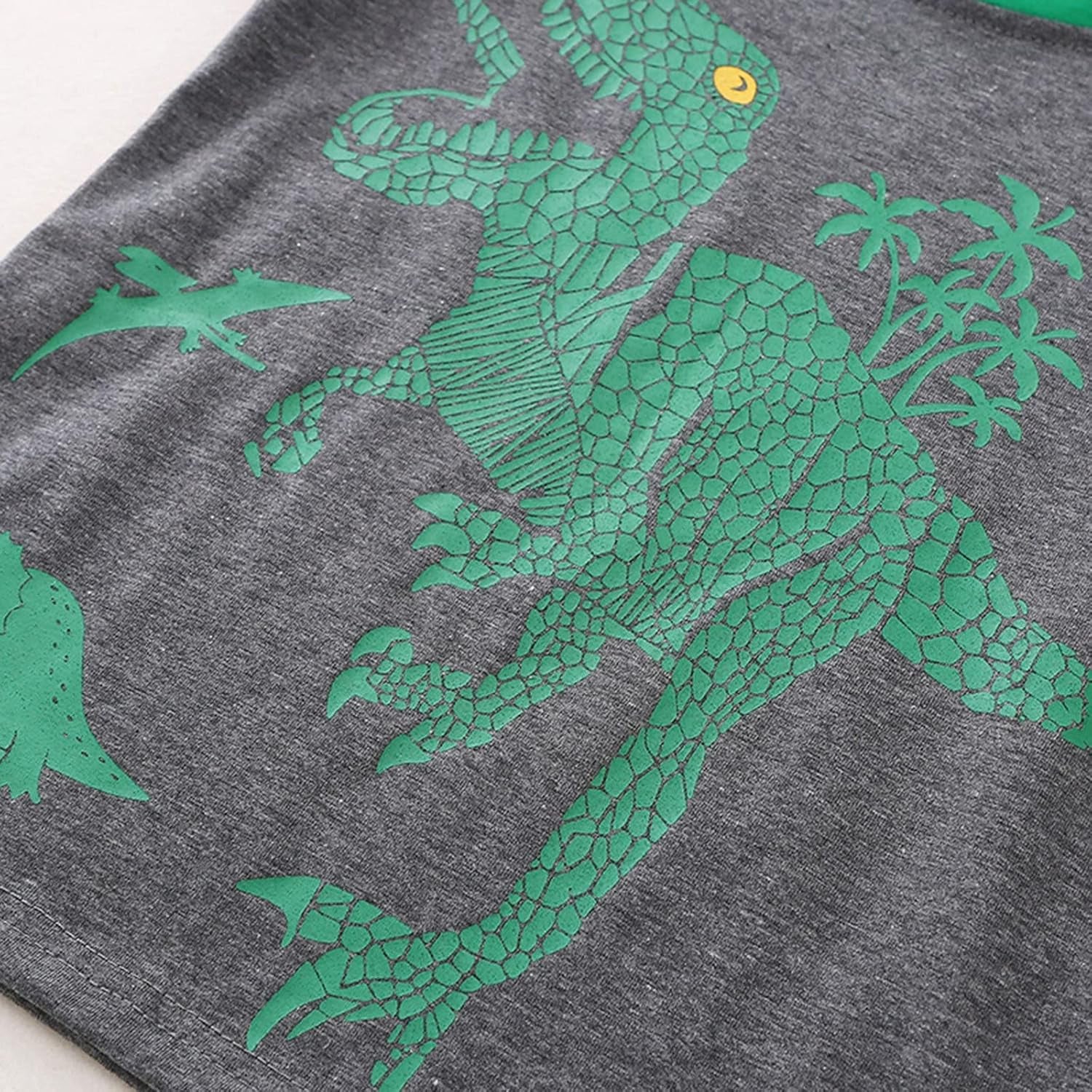 Kids Clothes Set,1-8Years Old Kids Boys Girls Long Sleeve Dinosaur Printed Top and Pants Set Outfit (Dark Gray-02#, 3-4 Years)