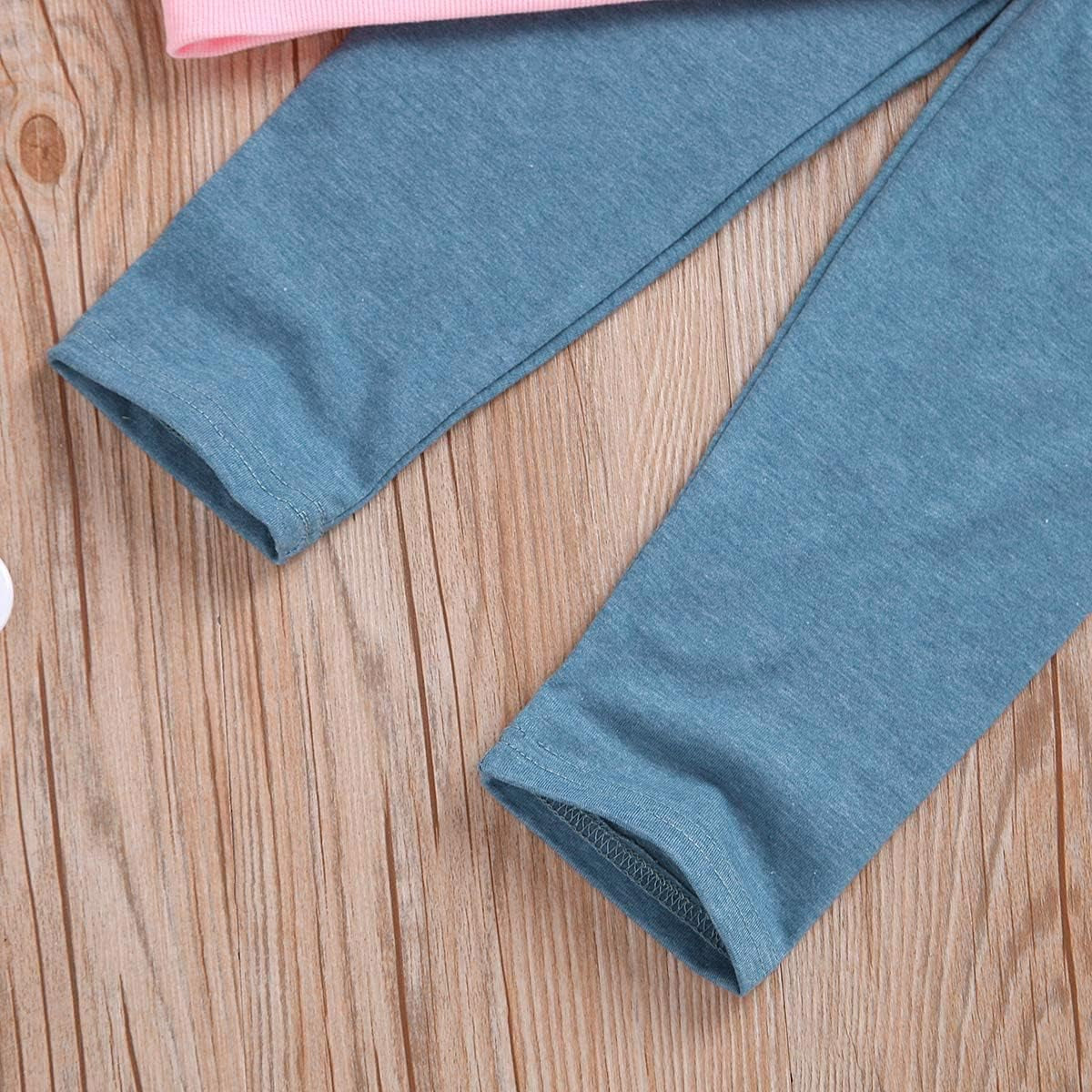 Toddler Girls Clothes Winter Warm Long Sleeve Tops Long Pants Suit Kids Soft Cotton 2Pcs Set