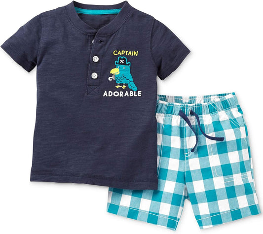 Toddler Boys Cotton Clothing Sets Short Sleeve Tee and Shorts