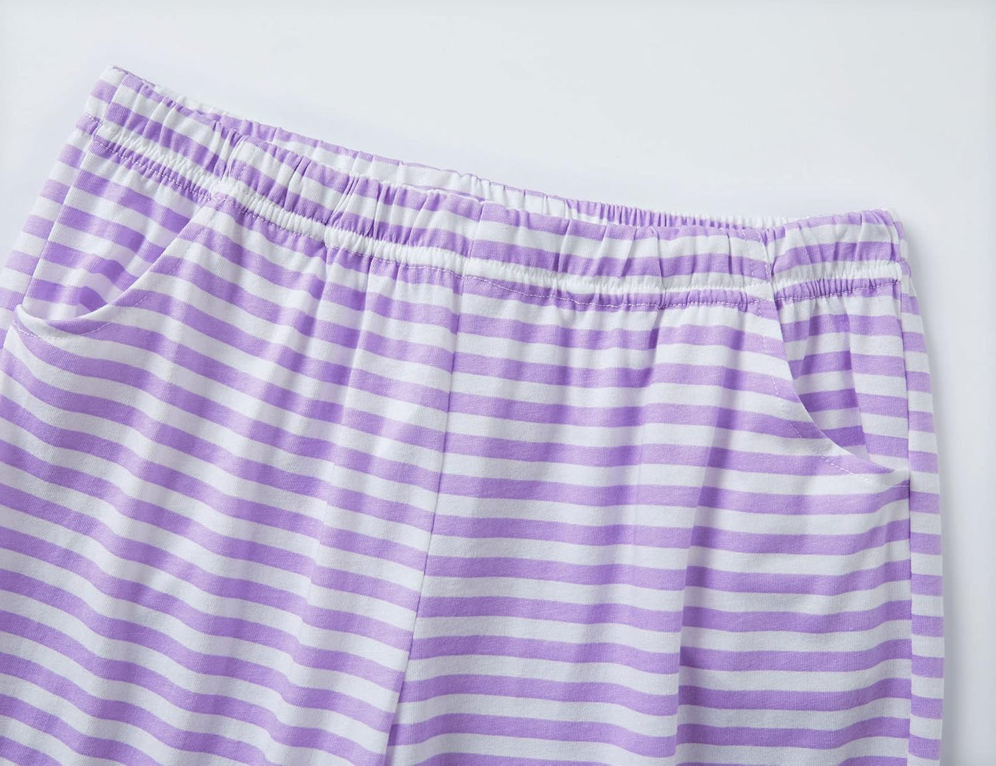 Pajamas for Girls Size 6-16 Pants & Long Sleeve Jammies Glitter Heart & Stripe Tween/Teens Fall Cloths Set