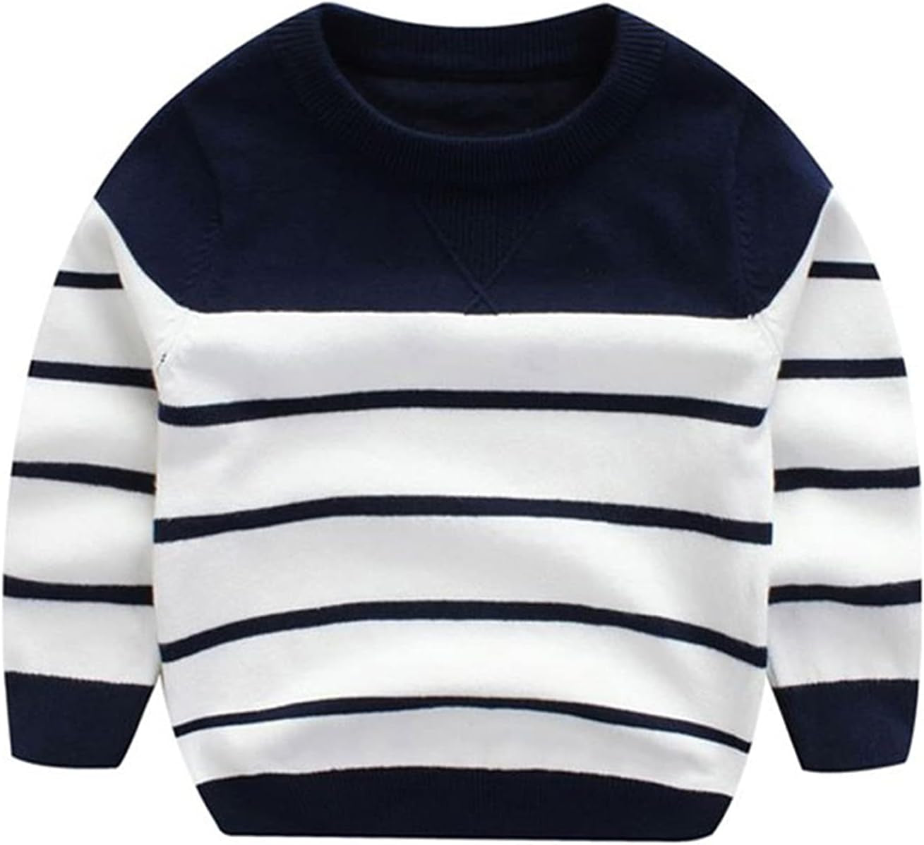 Toddler Baby Cable Knit Sweater for Boys Long Sleeve Crewneck Striped Cotton Pullover Sweatshirt Fall Winter 1-5T