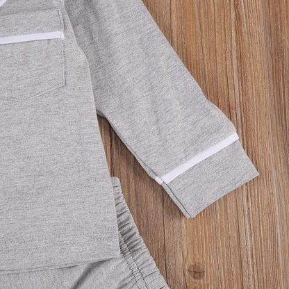 Toddler Baby Button-Down Pajamas Set, Cotton 2-Pcs-Pjs Set Shirt and Pants Sleepwear for Unisex Kids