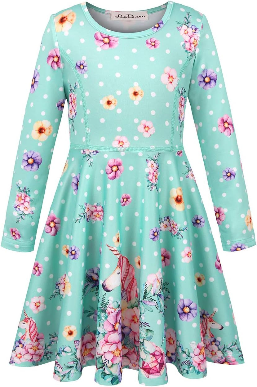 Girls Dress Sleeveless Long Sleeve Kids Toddler Little Big Girl Unicorn Mermaid Casual Dresses