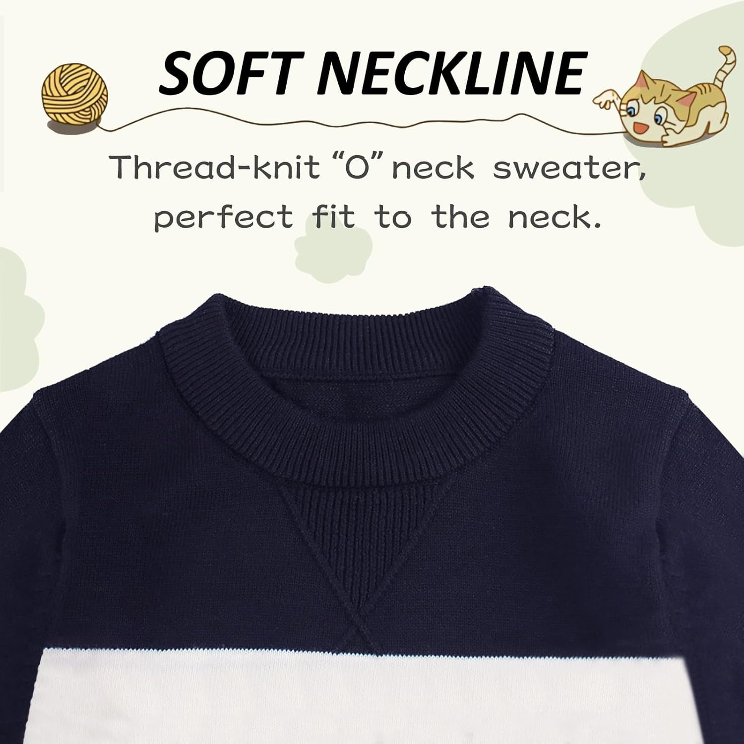 Toddler Baby Cable Knit Sweater for Boys Long Sleeve Crewneck Striped Cotton Pullover Sweatshirt Fall Winter 1-5T
