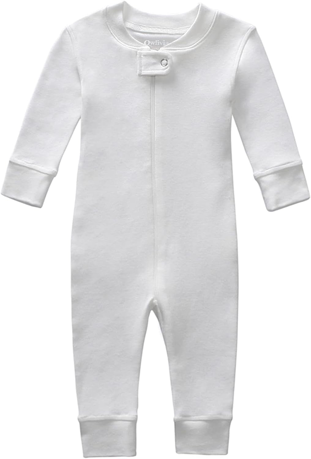 Organic Cotton Baby Boy Girl Zip up Sleep 'N Play Pjs, Footless, Long Sleeve