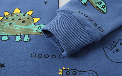 Toddler Baby Boy Clothing Sets Little Dinosaur Printed Long Sleeve Tops and Pants Kids 2Pcs Outfits